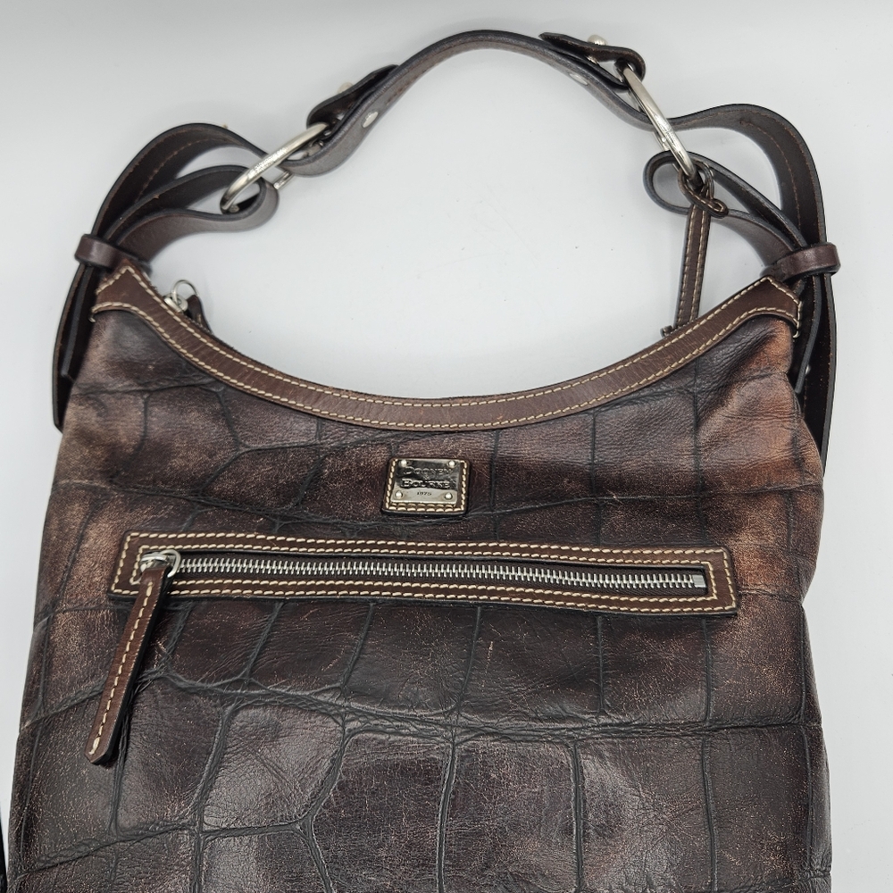 Dooney & Bourke Brown Denison hobo  Embossed Leather Purse With Bag